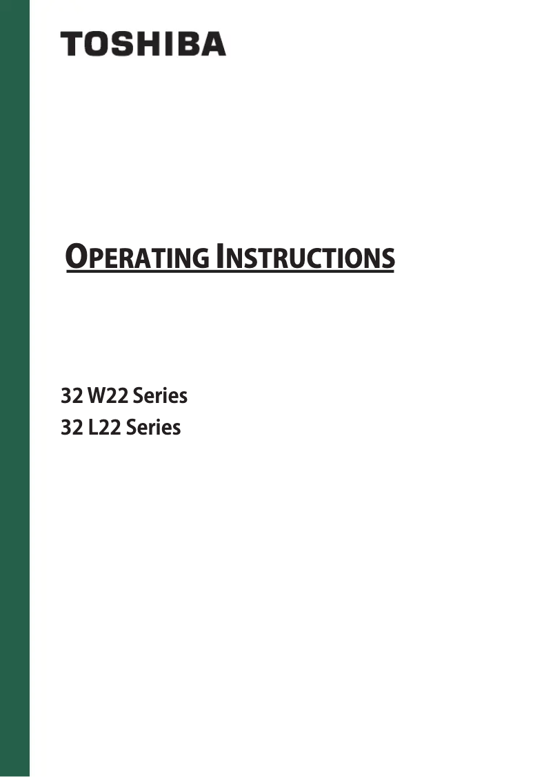 Page n°1 - Manuel utilisateur Toshiba 32W2263DG