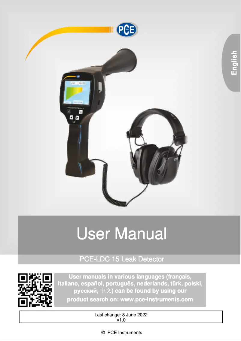 Page n°1 - Manuel utilisateur PCE Instruments PCE-LDC 15