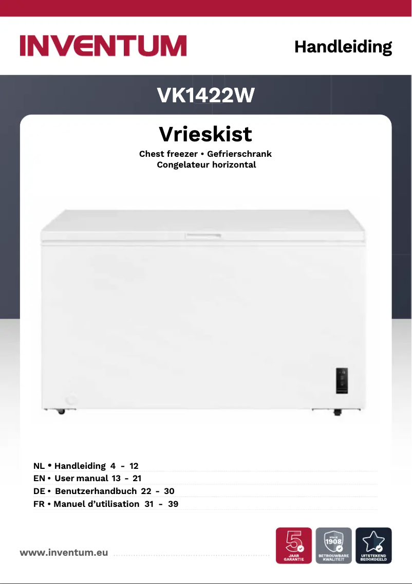 Page n°1 - Manuel utilisateur Inventum VK1422W