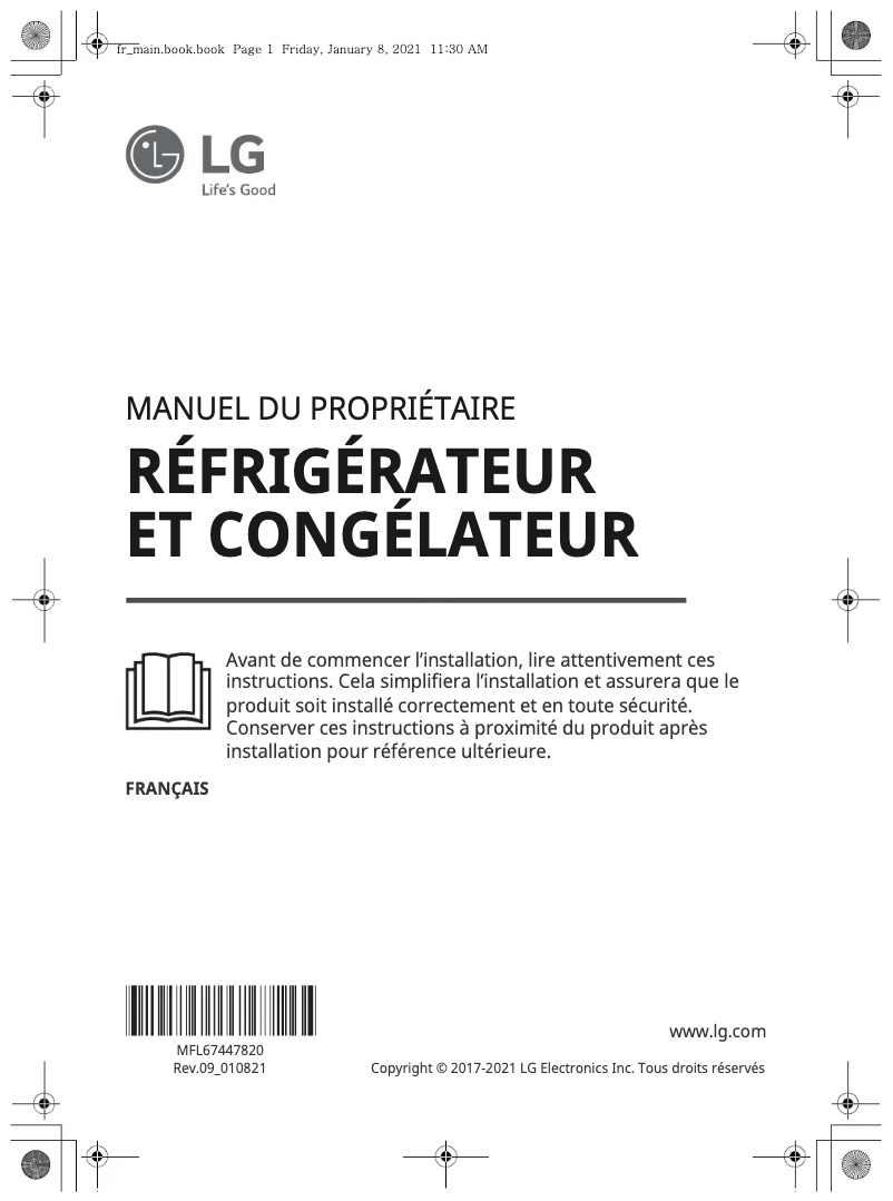 Page 1 de la notice Manuel utilisateur LG GSL6661PS