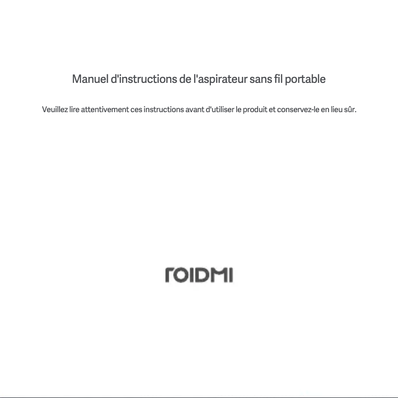 Page 1 de la notice Manuel utilisateur Roidmi P1 Pro