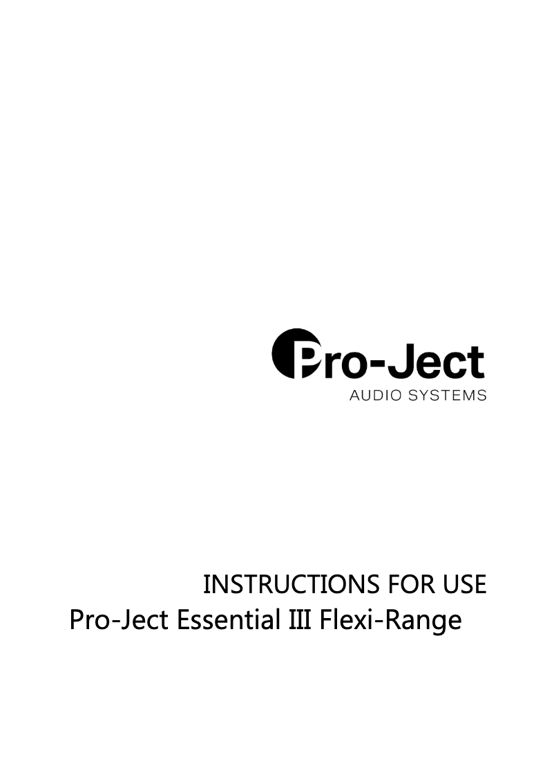 Page n°1 - Manuel utilisateur Pro-Ject Essential III SB