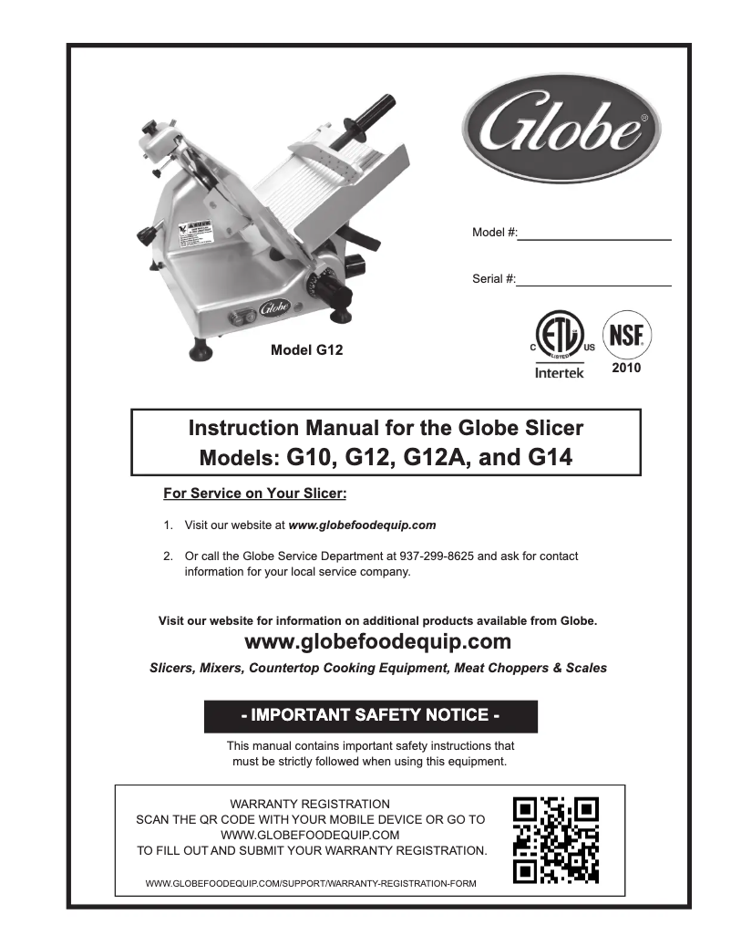 Image de la première page du manuel de l'appareil G12A