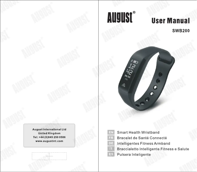 Page 1 de la notice Manuel utilisateur August SWB200