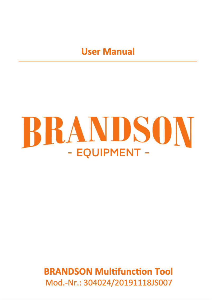Page n°1 - Manuel utilisateur Brandson 304024