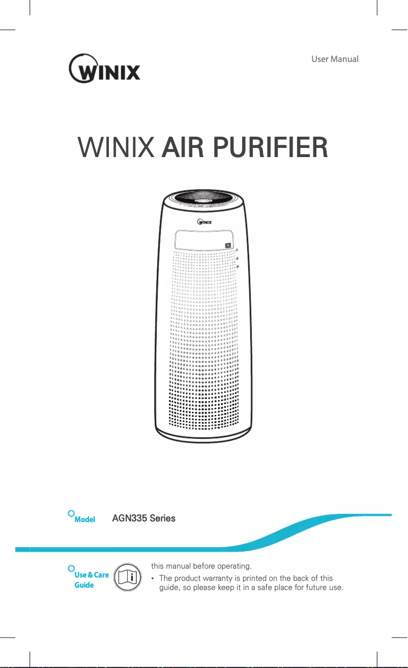 Page 1 de la notice Manuel utilisateur Winix Tower QS