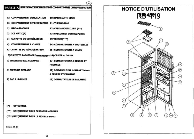 Image de la première page du manuel de l'appareil RB 449