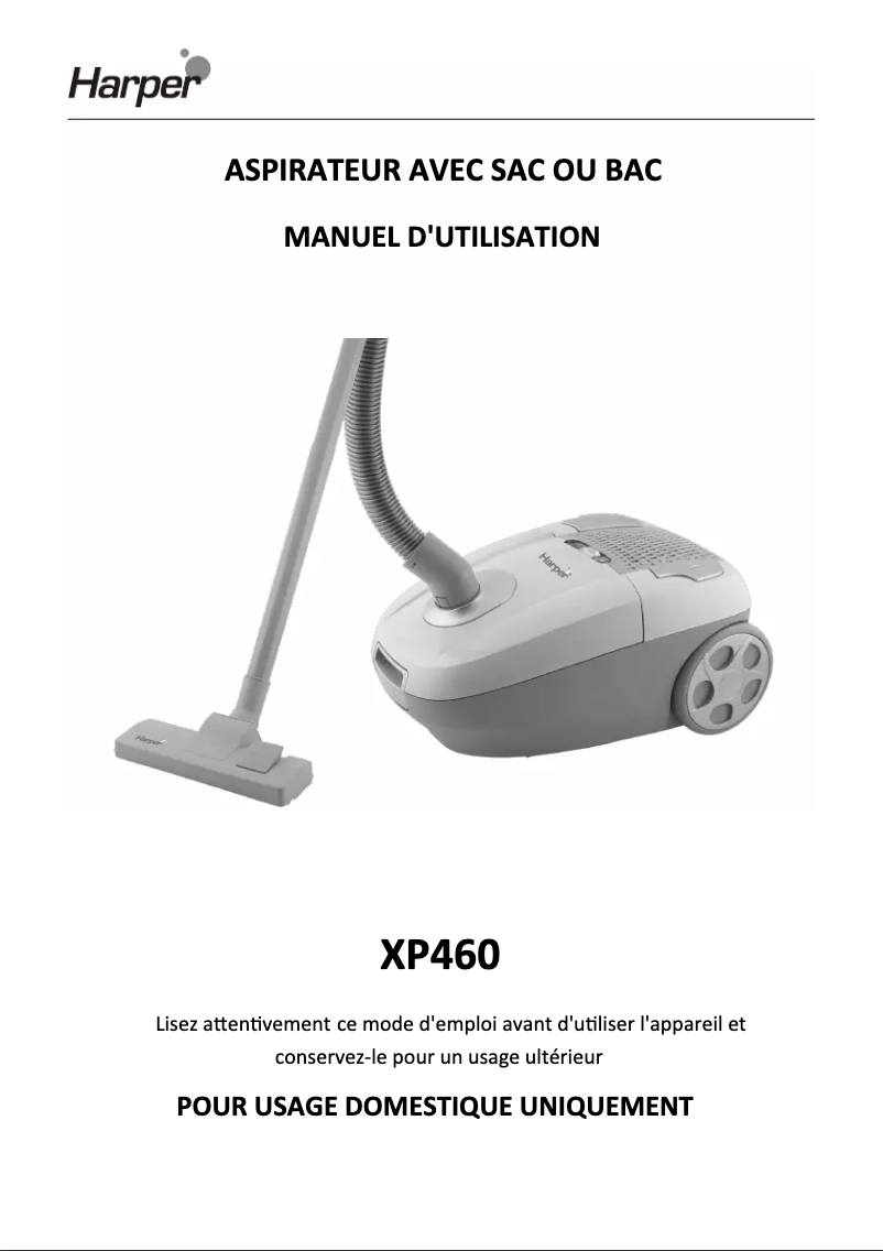 Image de la première page du manuel de l'appareil XP460