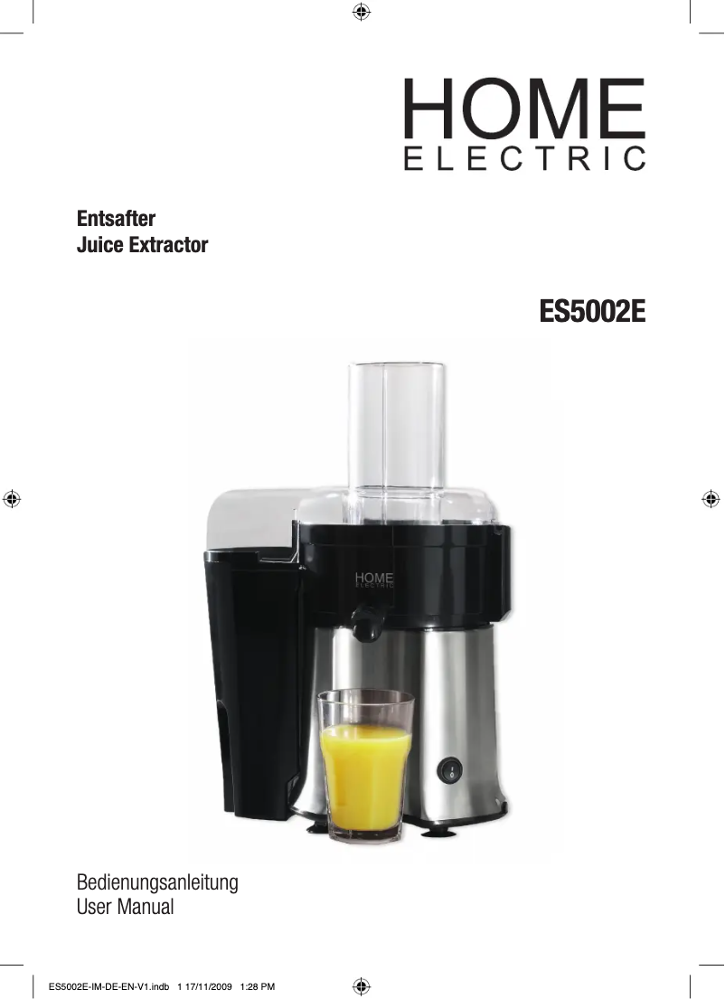 Página 1 del manual Manual de usuario Home Electric ES5002E