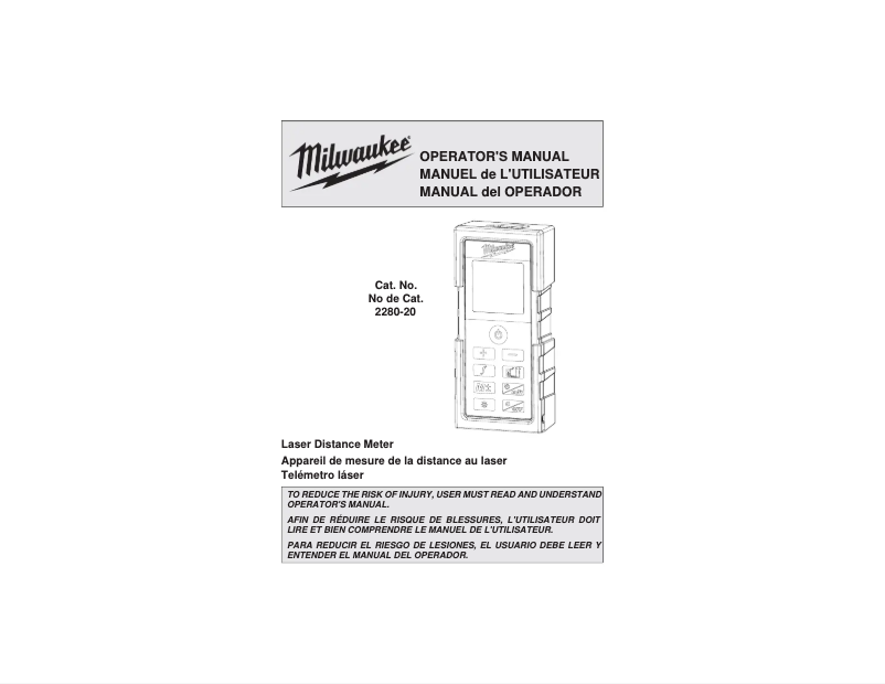 Page n°1 - Manuel utilisateur Milwaukee 2404-20