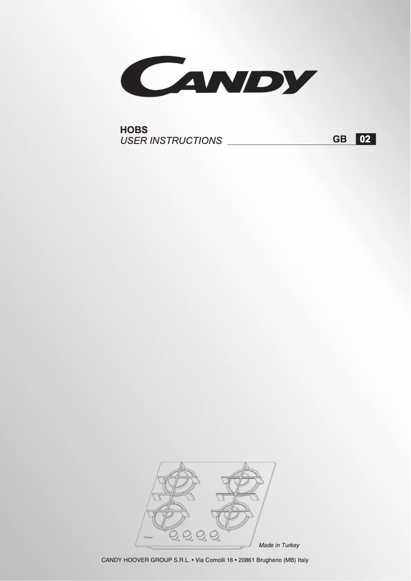 Page 1 de la notice Manuel utilisateur Candy CVG6PB LPG