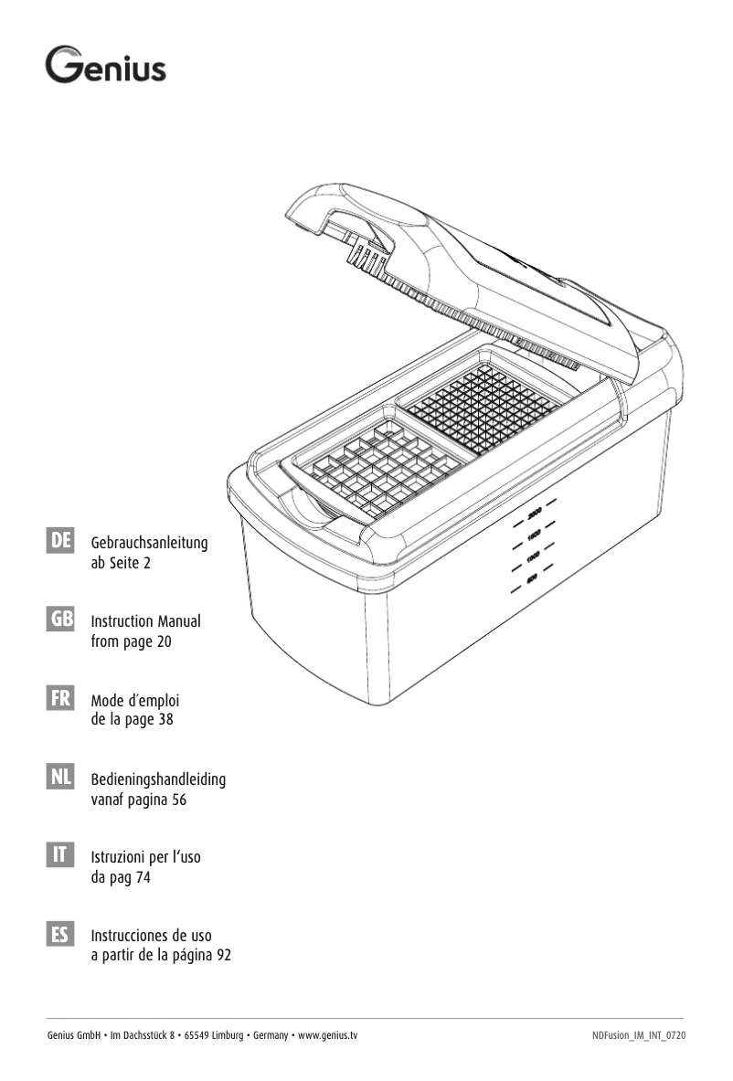 Image de la première page du manuel de l'appareil Nicer Dicer Fusion Smart
