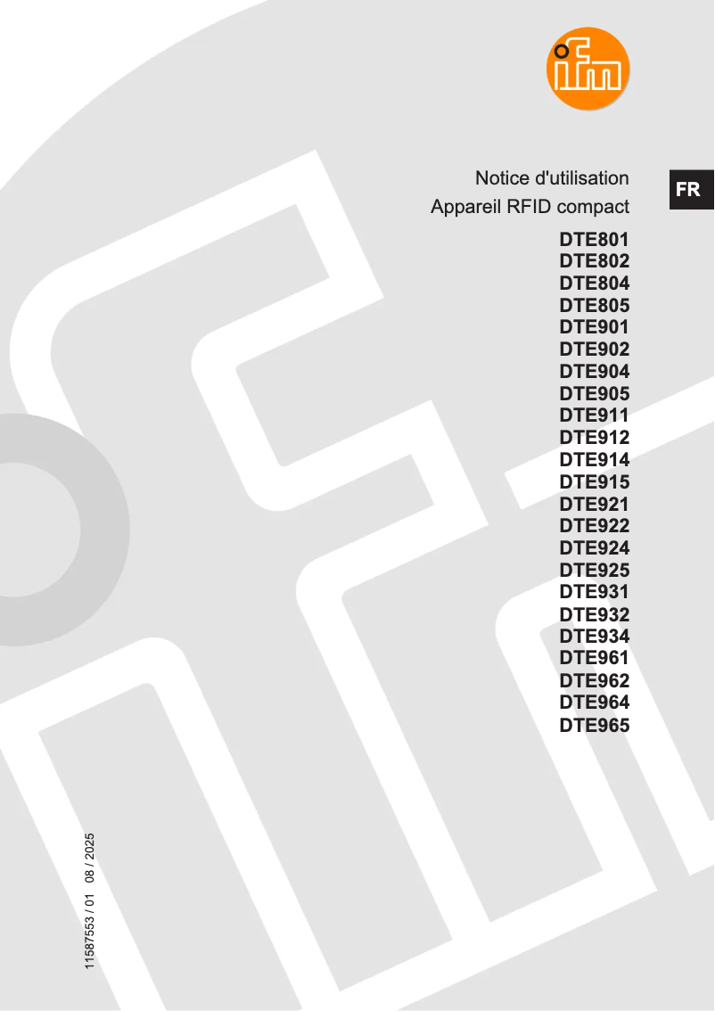 Page n°1 - Manuel utilisateur IFM DTE922