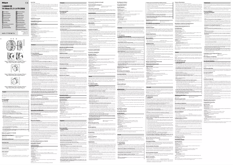 Page 1 de la notice Manuel utilisateur Nikon Nikkor 1 VR 10-30mm f/3.5-5.6 PD-ZOOM