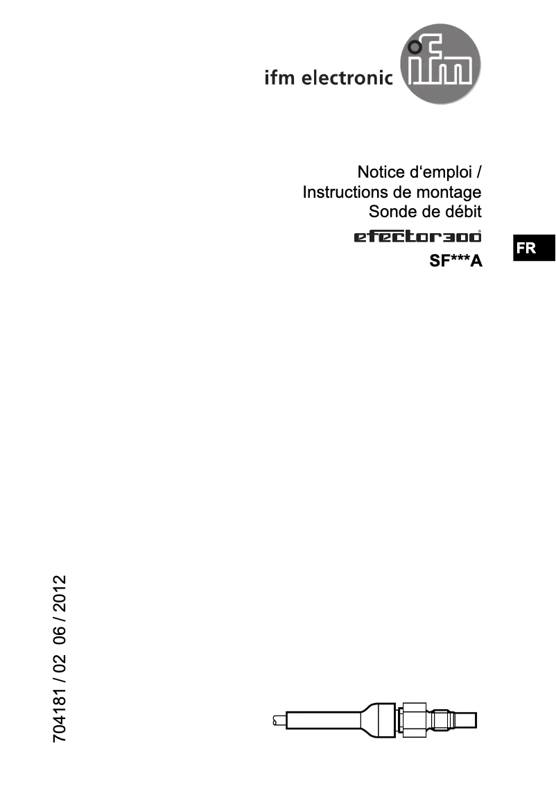 Page 1 de la notice Manuel utilisateur IFM SF223A