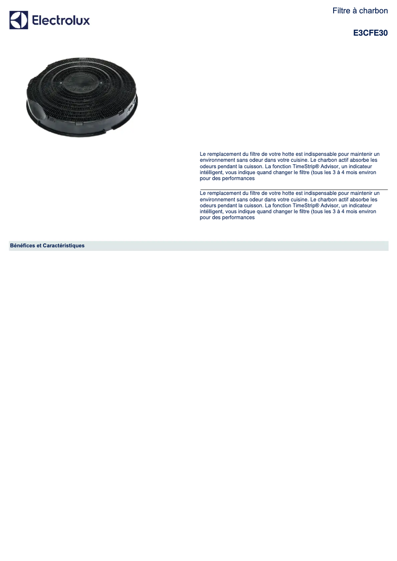 Page 1 of the manual User Manual Electrolux E3CFE30