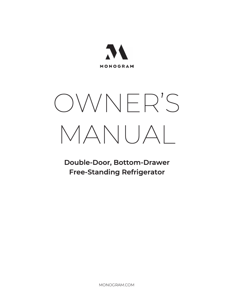 Page n°1 - Manuel utilisateur Monogram ZWE23PSNSS