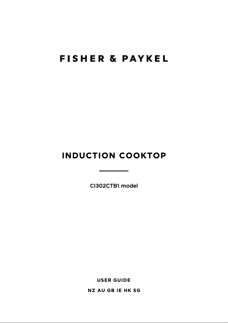 Page 1 de la notice Manuel utilisateur Fisher & Paykel CI302CTB1