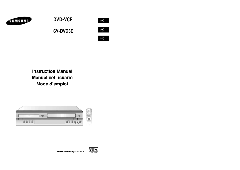 Page 1 de la notice Manuel utilisateur Samsung SV-DVD3EV