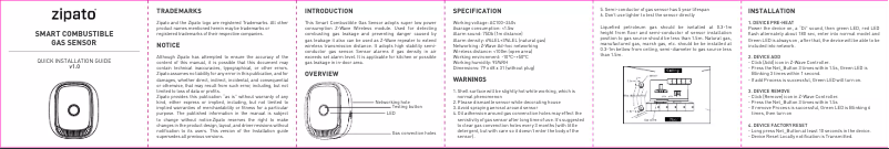 Image de la première page du manuel de l'appareil ZigBee HM-HS1CG-M.G
