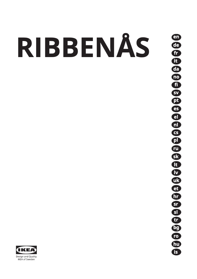 Page 1 de la notice Manuel utilisateur Ikea RIBBENÅS 805.807.69