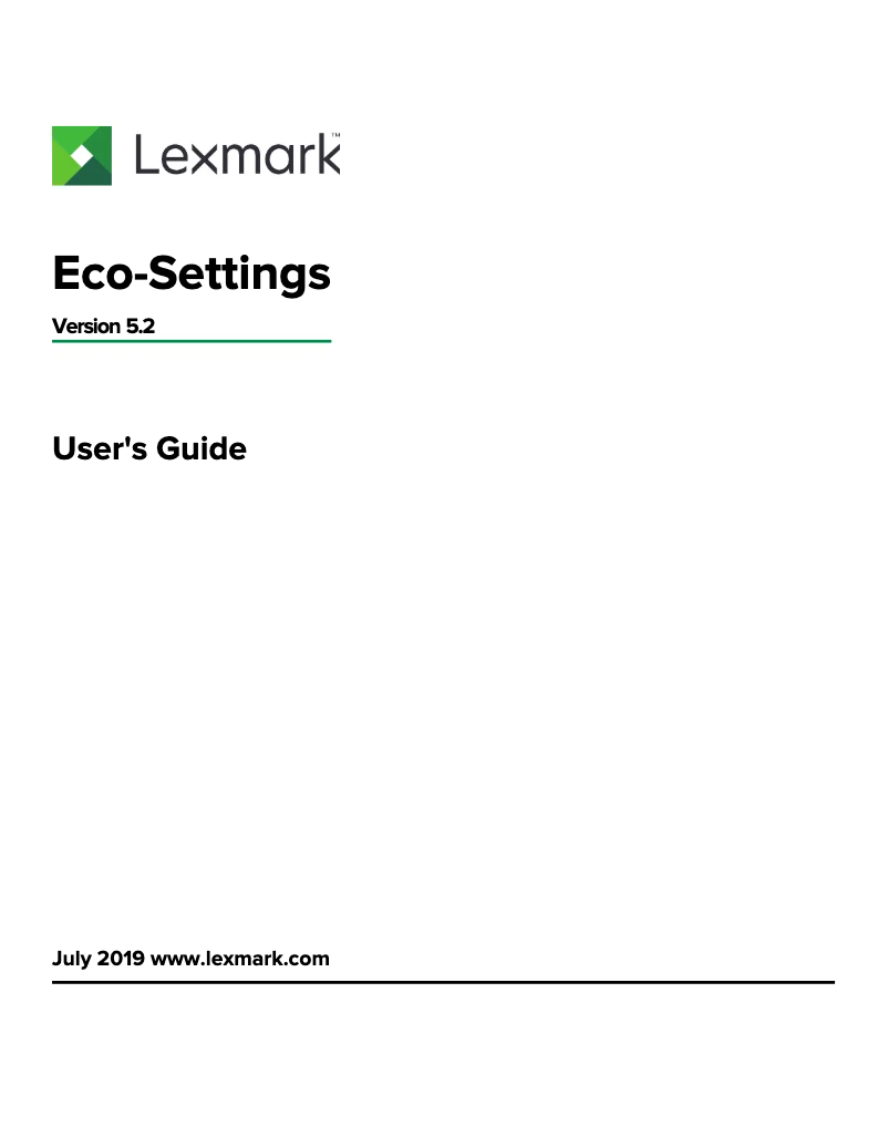 Image de la première page du manuel de l'appareil Eco-Settings