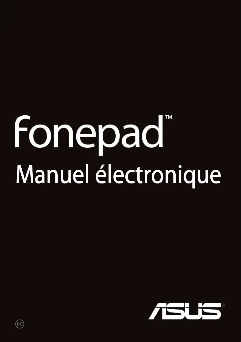 Page 1 de la notice Manuel utilisateur Asus Fonepad