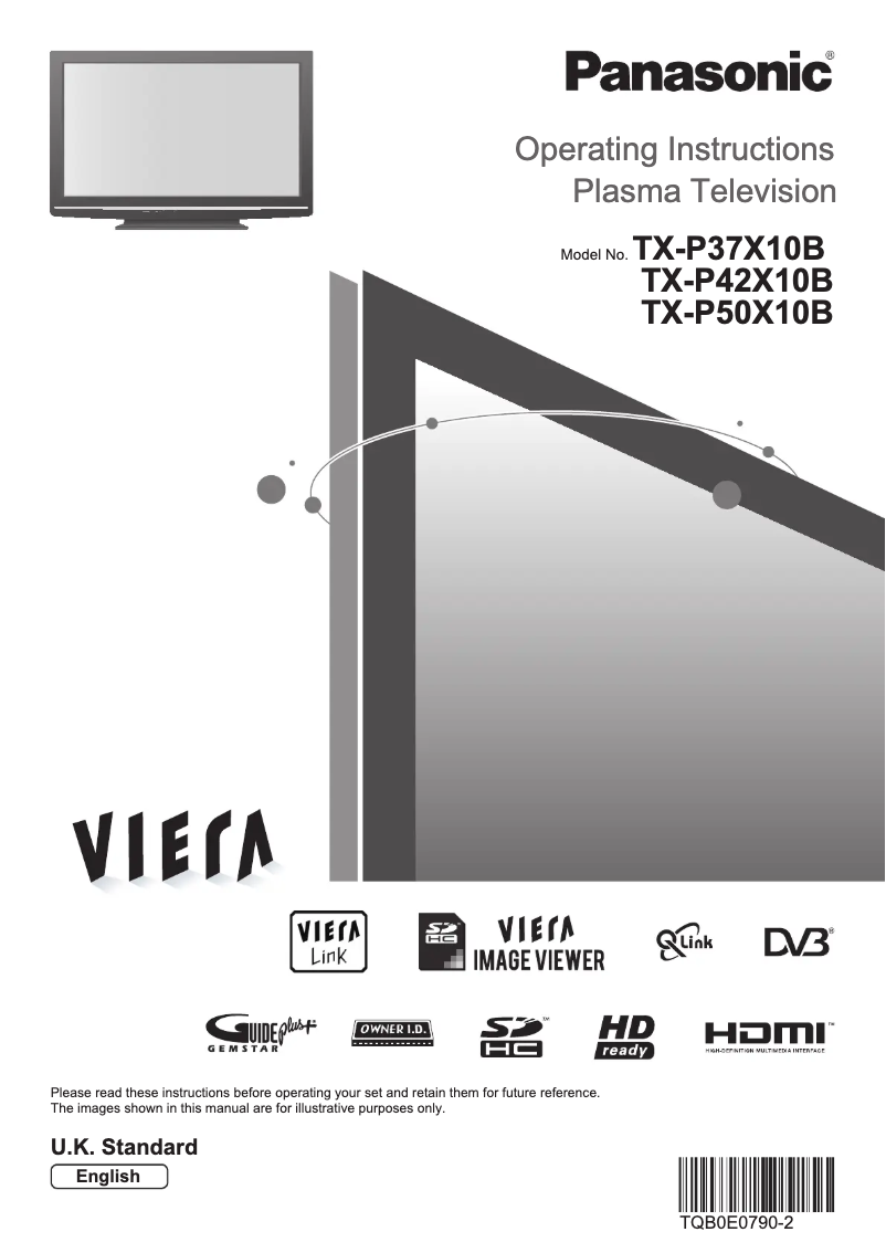 Page 1 de la notice Manuel utilisateur Panasonic TX-P50X10B
