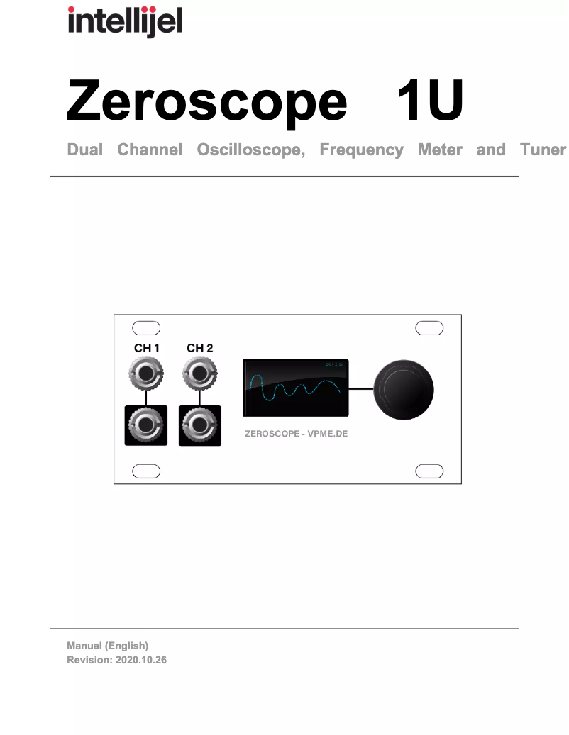 Image de la première page du manuel de l'appareil Zeroscope 1U