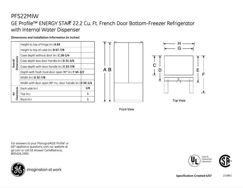 Image de la première page du manuel de l'appareil PFS22MIWBB