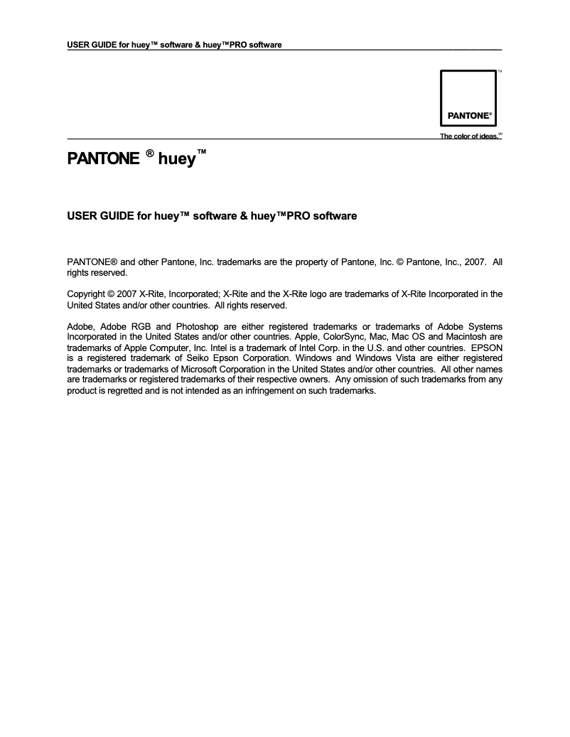 Image de la première page du manuel de l'appareil Huey