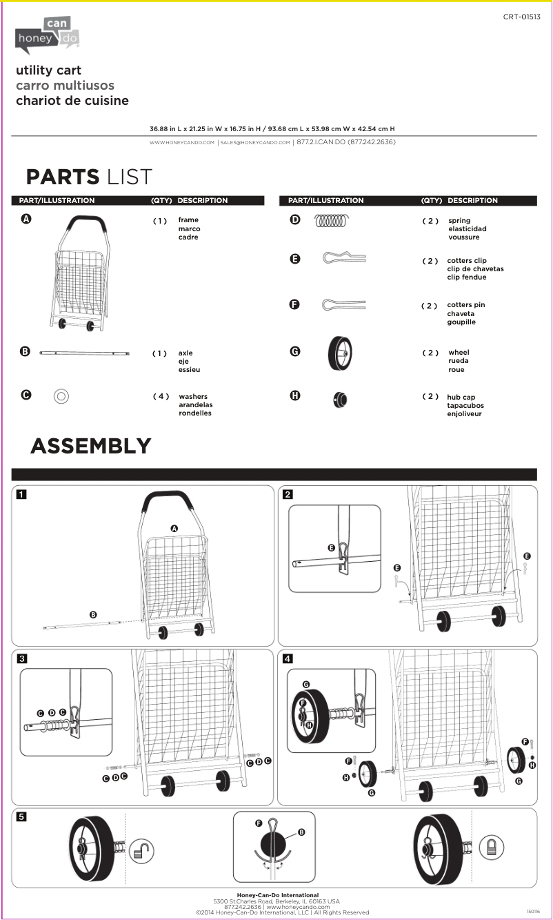 Page 1 de la notice Manuel utilisateur Honey-Can-Do CRT-01513