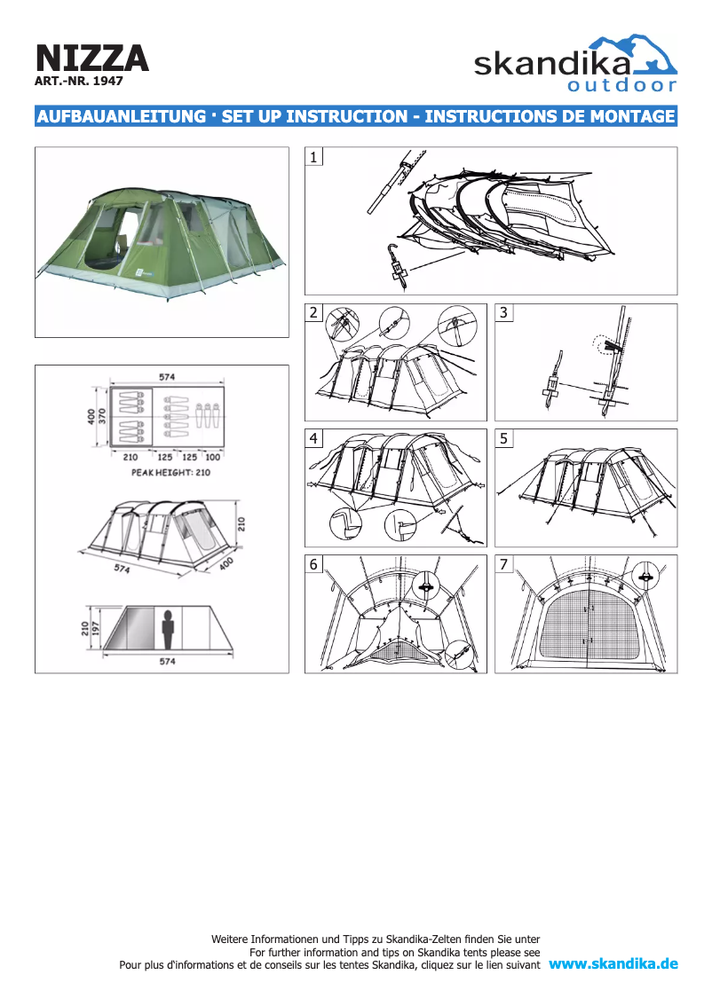 Page 1 de la notice Manuel utilisateur Skandika Nizza