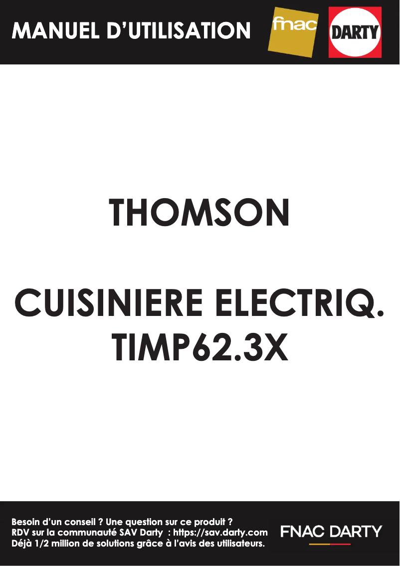 Page 1 de la notice Manuel utilisateur Thomson TIMP62.3X