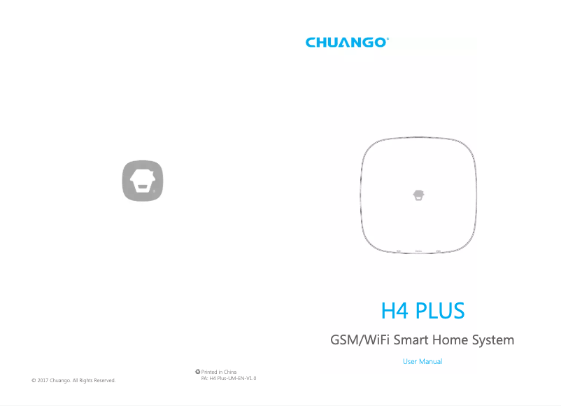 Page 1 de la notice Manuel utilisateur Chuango H4 Plus