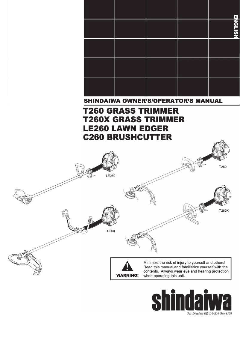Image de la première page du manuel de l'appareil T260X