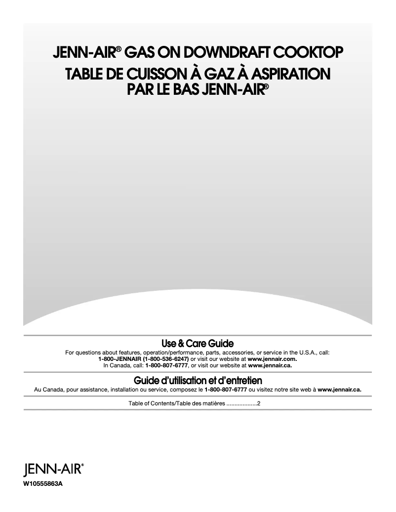 Page 1 de la notice Manuel utilisateur JennAir JGD3536BS