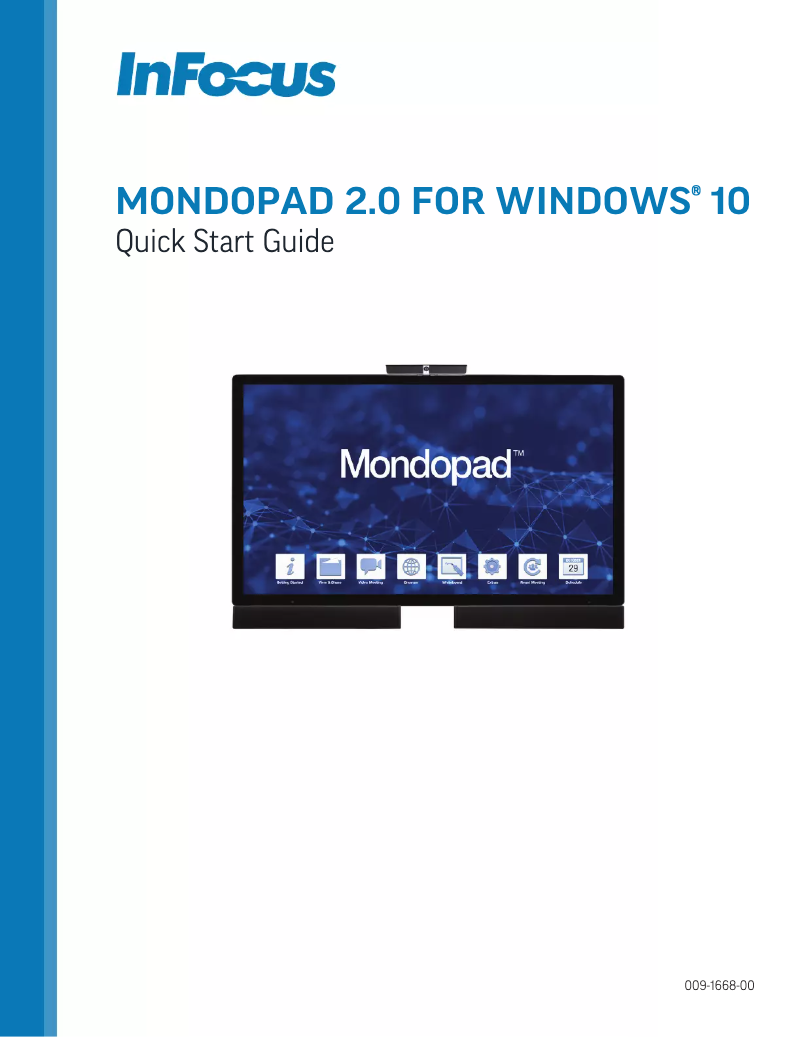 Image de la première page du manuel de l'appareil Mondopad 85"