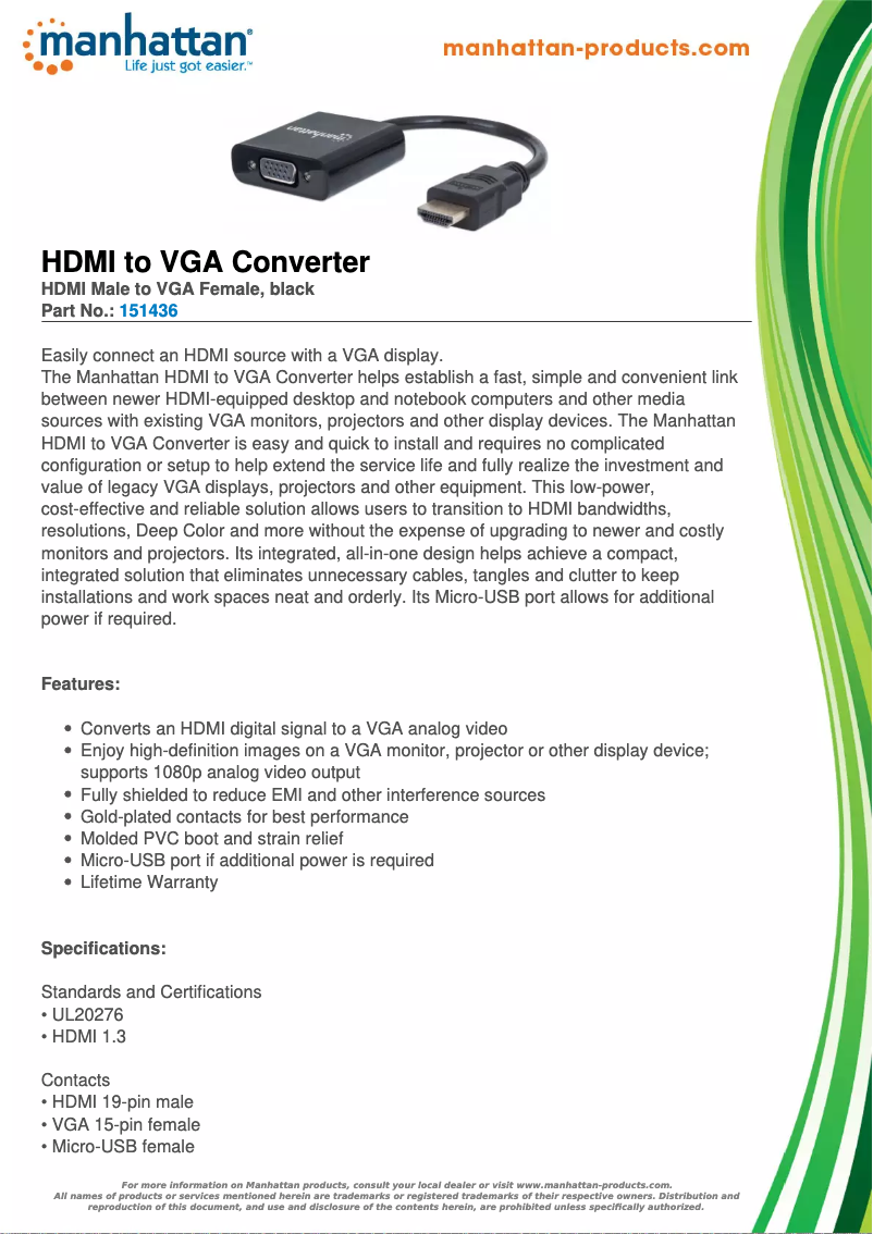 Page 1 de la notice Brochure Manhattan 151436