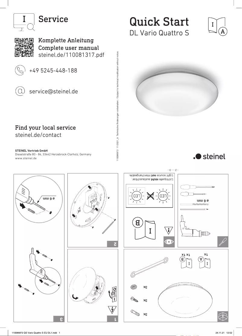 Page n°1 - Guide de démarrage rapide Steinel DL Vario Quattro S