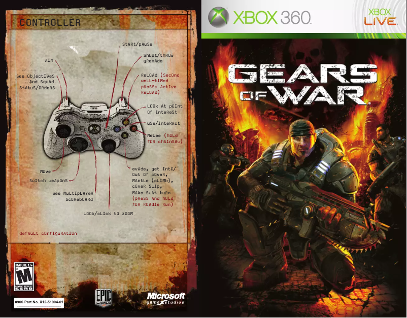 Image de la première page du manuel de l'appareil Gears of War (Xbox 360)