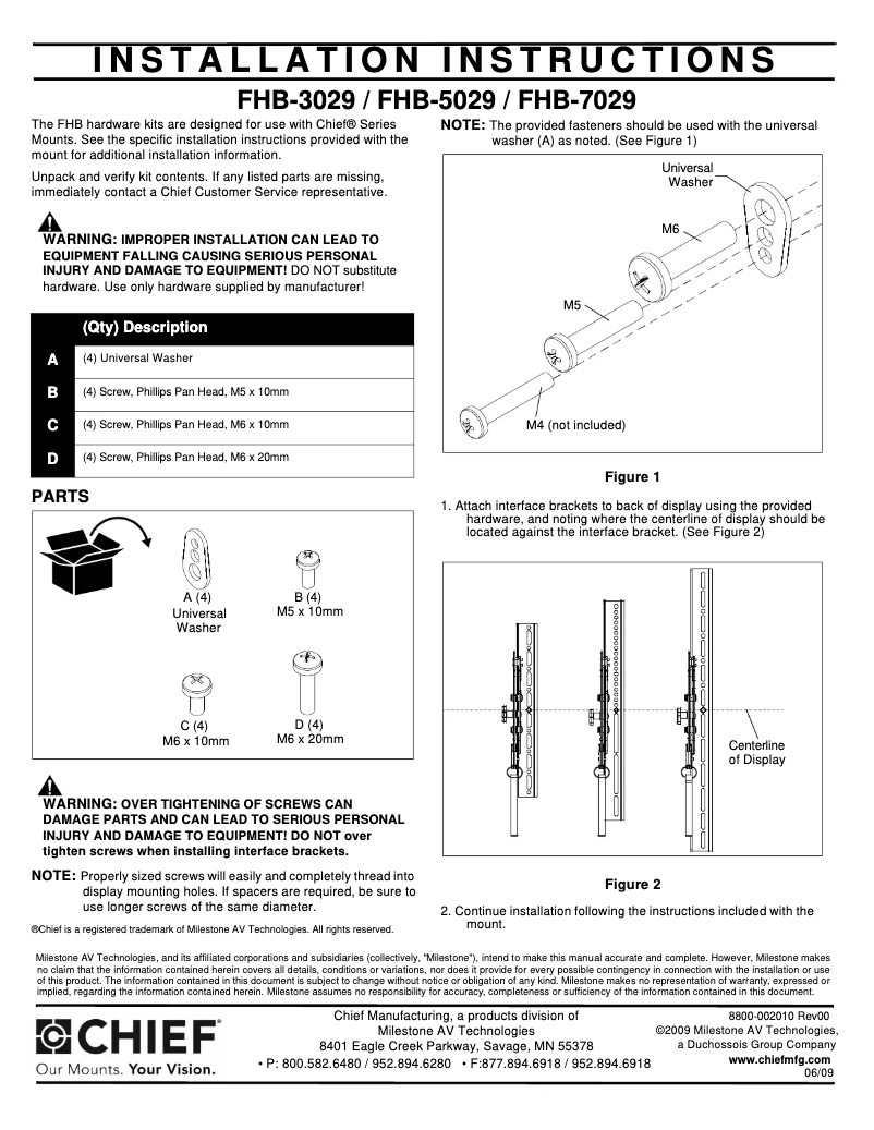 Page 1 de la notice Manuel utilisateur Chief LSM5029