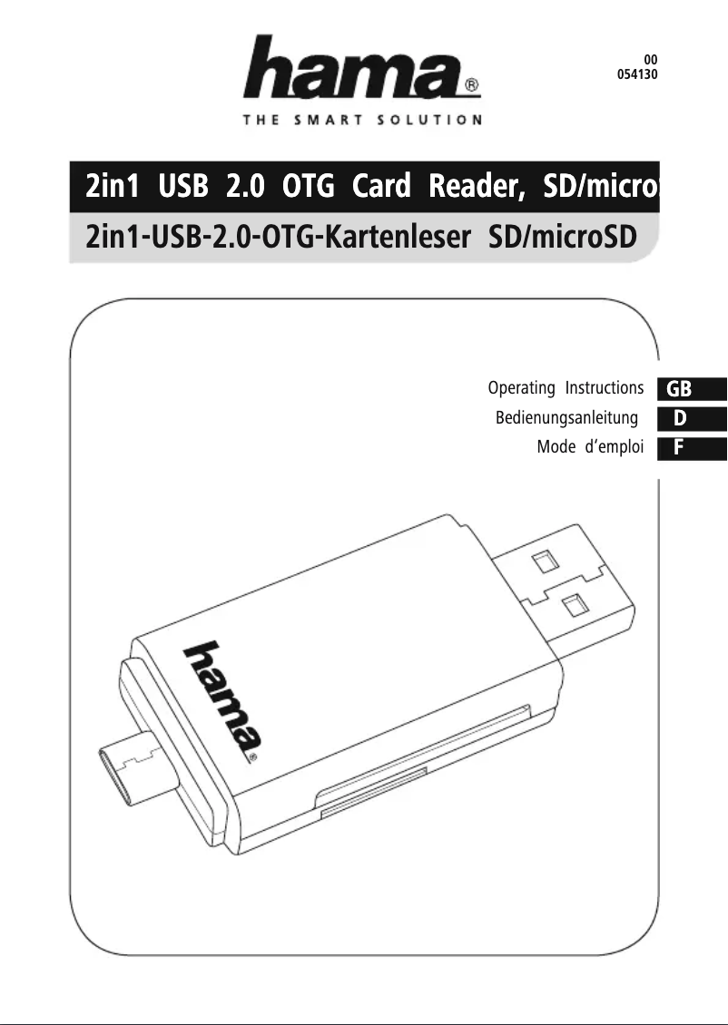 Page n°1 - Manuel utilisateur Hama 00054130