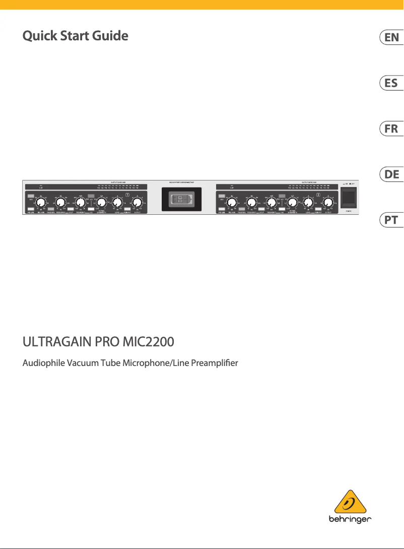 Image de la première page du manuel de l'appareil Ultragain Pro MIC2200