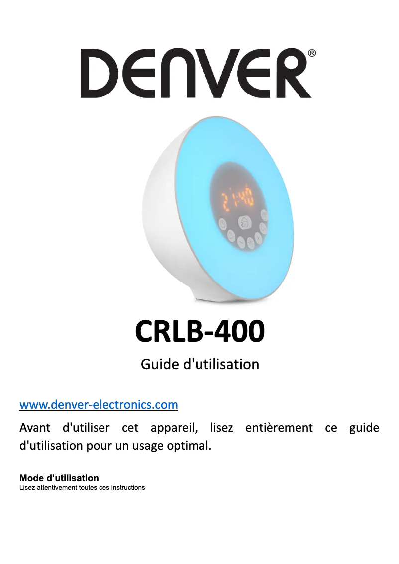 Image de la première page du manuel de l'appareil CRLB-400
