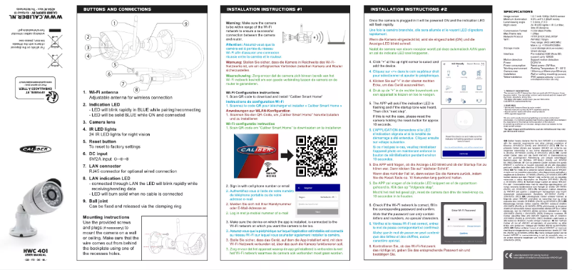 Image de la première page du manuel de l'appareil HWC401