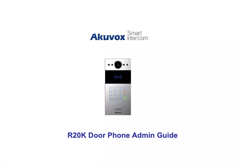 Page 1 de la notice Manuel utilisateur Akuvox R20K