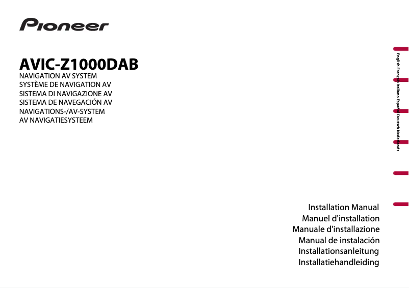 Image de la première page du manuel de l'appareil AVIC-Z1000DAB