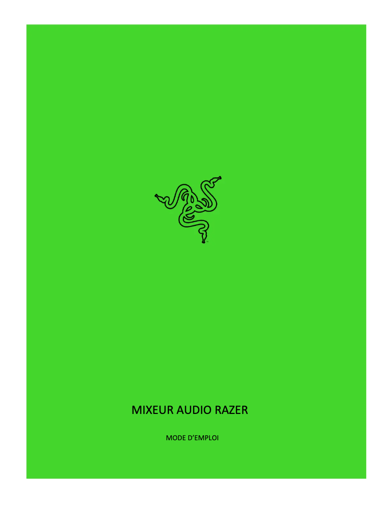 Page 1 de la notice Manuel utilisateur Razer Audio Mixer