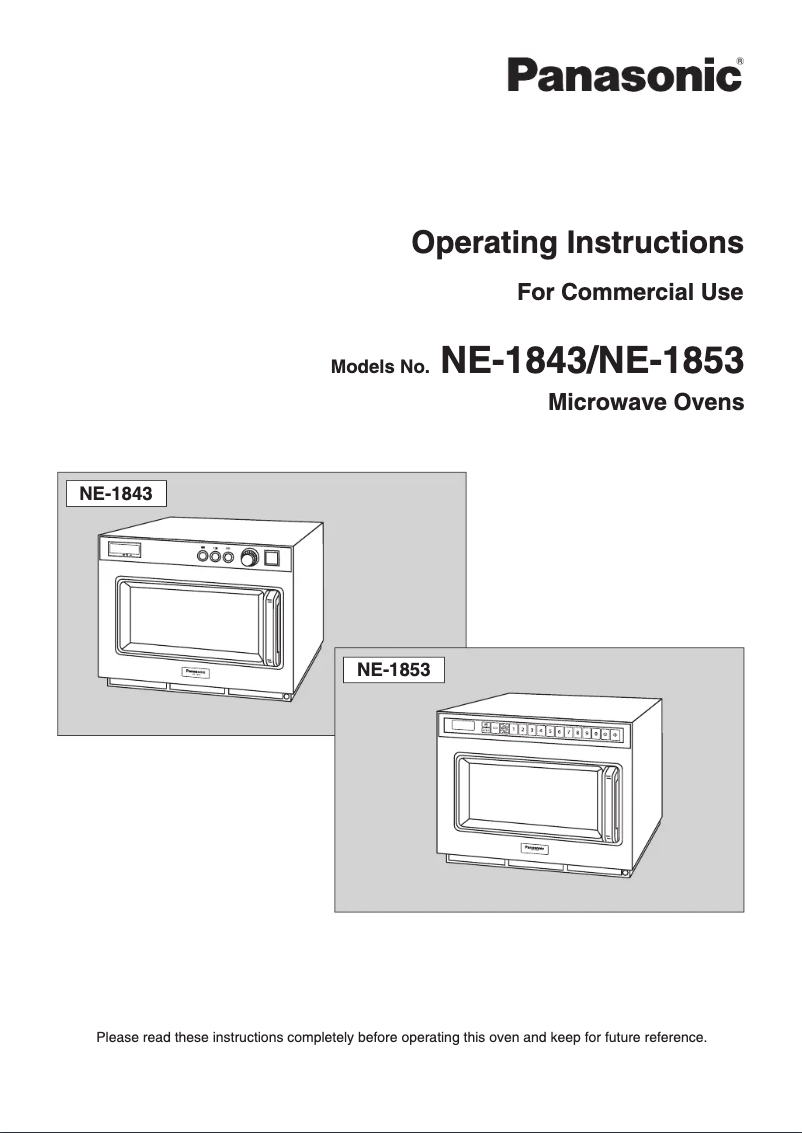 Image de la première page du manuel de l'appareil NE-1853BPQ